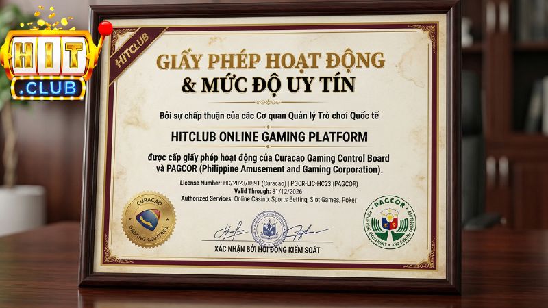 Giấy phép hoạt động và mức độ uy tín của HitClub 