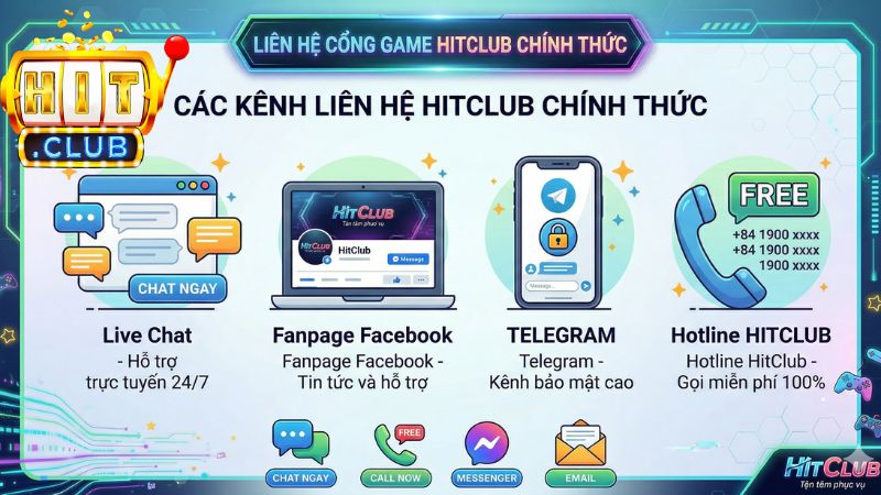 Cập nhật các kênh liên hệ HitClub chính thức 