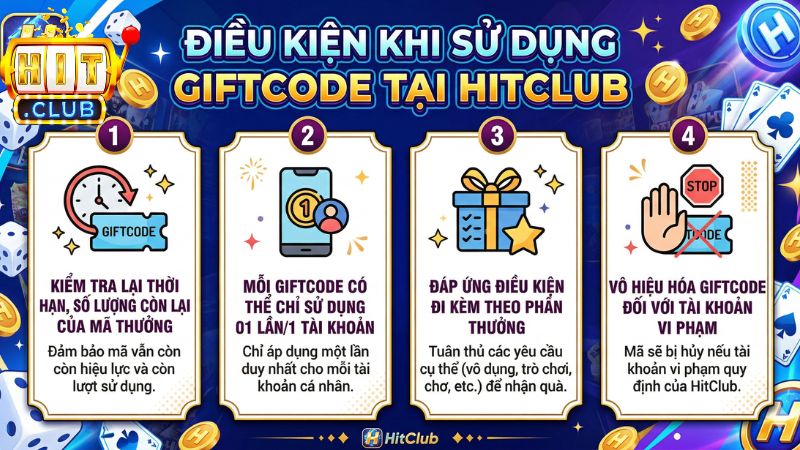 Điều kiện khi sử dụng Giftcode tại HitClub