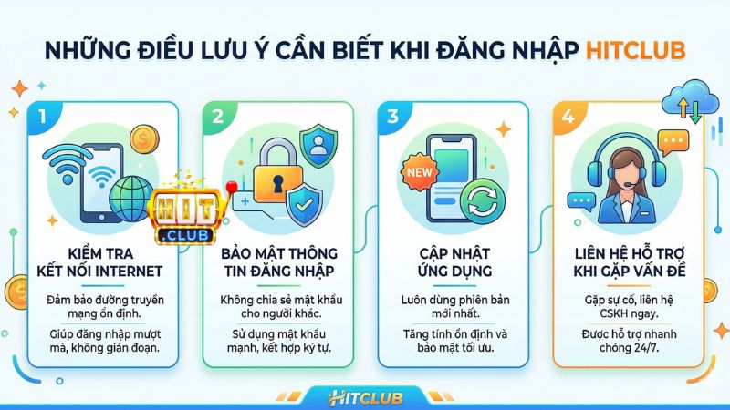 Những lưu ý quan trọng cần nắm khi đăng nhập Hitclub